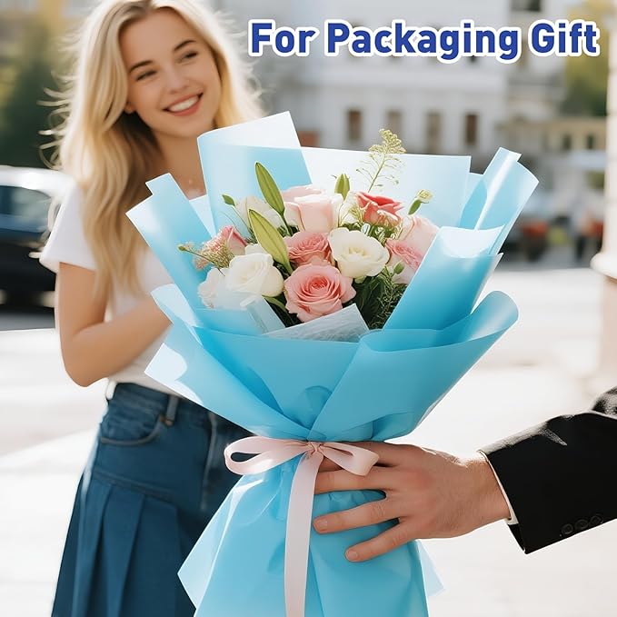 TUXIYA 200 Sheets Blue Tissue Papers for Gift Bags,14 x 20 Inch Mixed Blue Wrapping Tissue Paper Bulk for Gift Bags, Gift Wrap for Birthday Wedding Graduation DIY Crafts Holiday Flowers