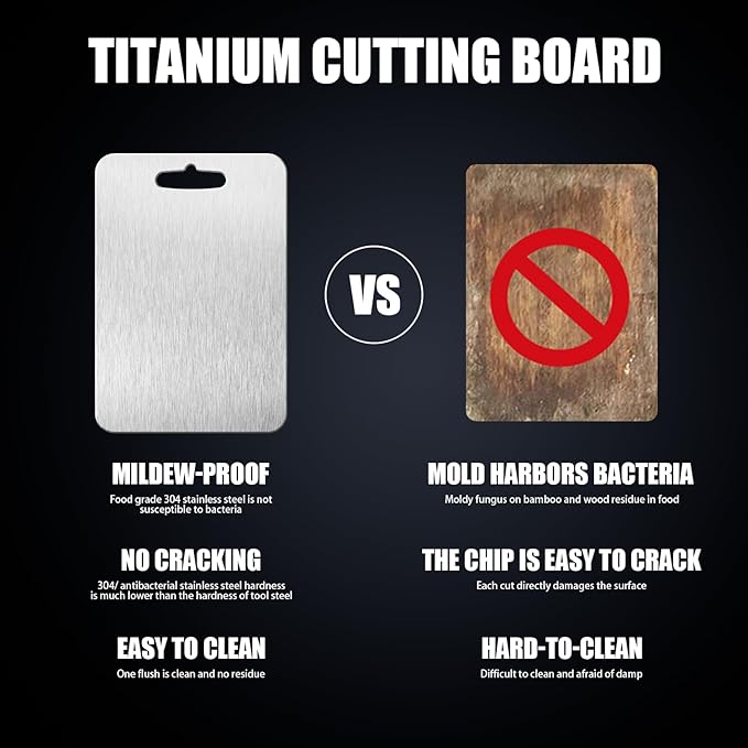 SHIRIA Cutting Board, Pure Titanium Cutting Boards For Kitchen, Double-Sided Titanium Cutting Board for Cutting Vegetables And Meat (18 * 12 in)