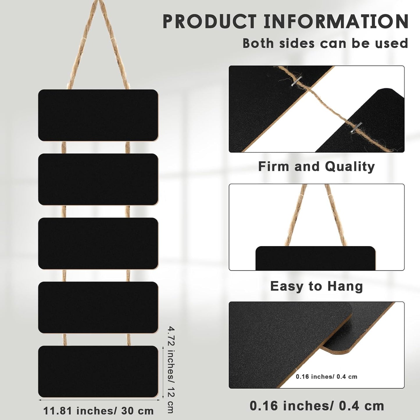 Skiennix Double-Sided Hanging Chalkboard Sign - Rustic Wooden Erasable Message Board | Perfect for Weddings, Bars, and Kitchens