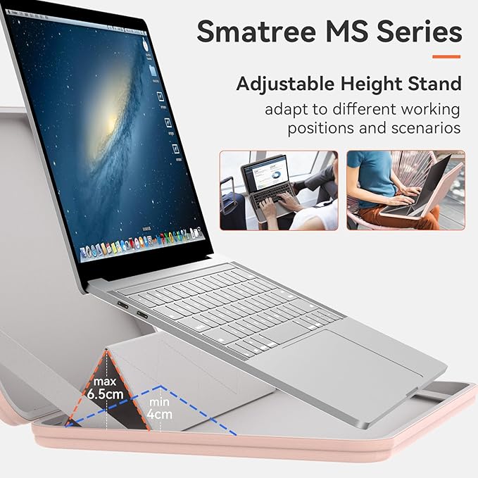 Smatree MS89 Hard EVA Protective Sleeve with Stand Compatible for 15.6 inch Acer Predator Triton 300/ConceptD 7/ConceptD 7 Pro, 16 inch Predator Triton Neo 16/Chromebook 516 GE-CBG516-1H-53TY, Pink