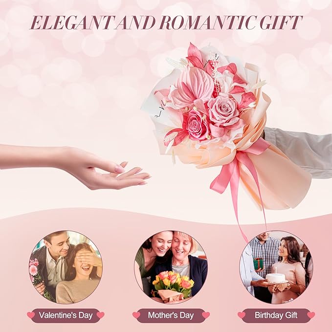 Forever Flower,Flowers for Delivery,Roses Bouquet Lasting for 3 years,Birthday Flowers,Sympathy Flowers,Gifts for Her Women Mom Grandma Wife Friends