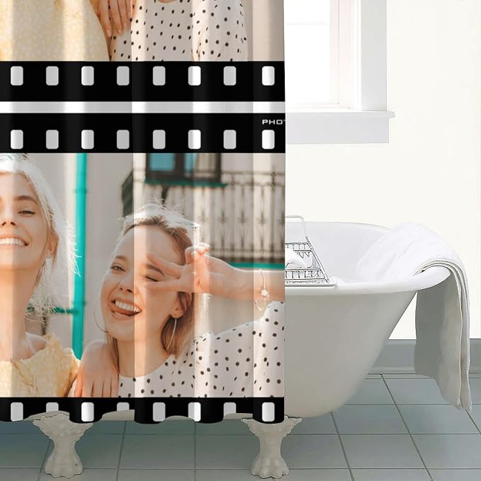 Personalized Shower Curtain Set Custom Photo Shower Curtains Modern Minimalist Home Bathroom Curtain Decor with 12 Hooks 72 Inch Wide * 72 Inch High