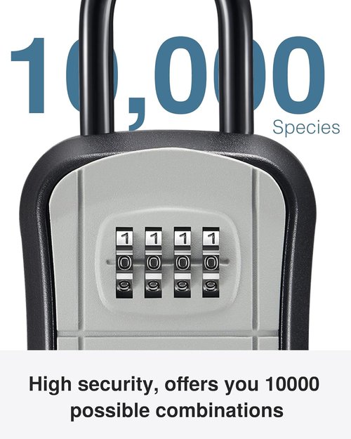 Puroma Key Lock Box - Portable Wall-Mounted Combination Safe for House Keys | 2-Pack, Gray