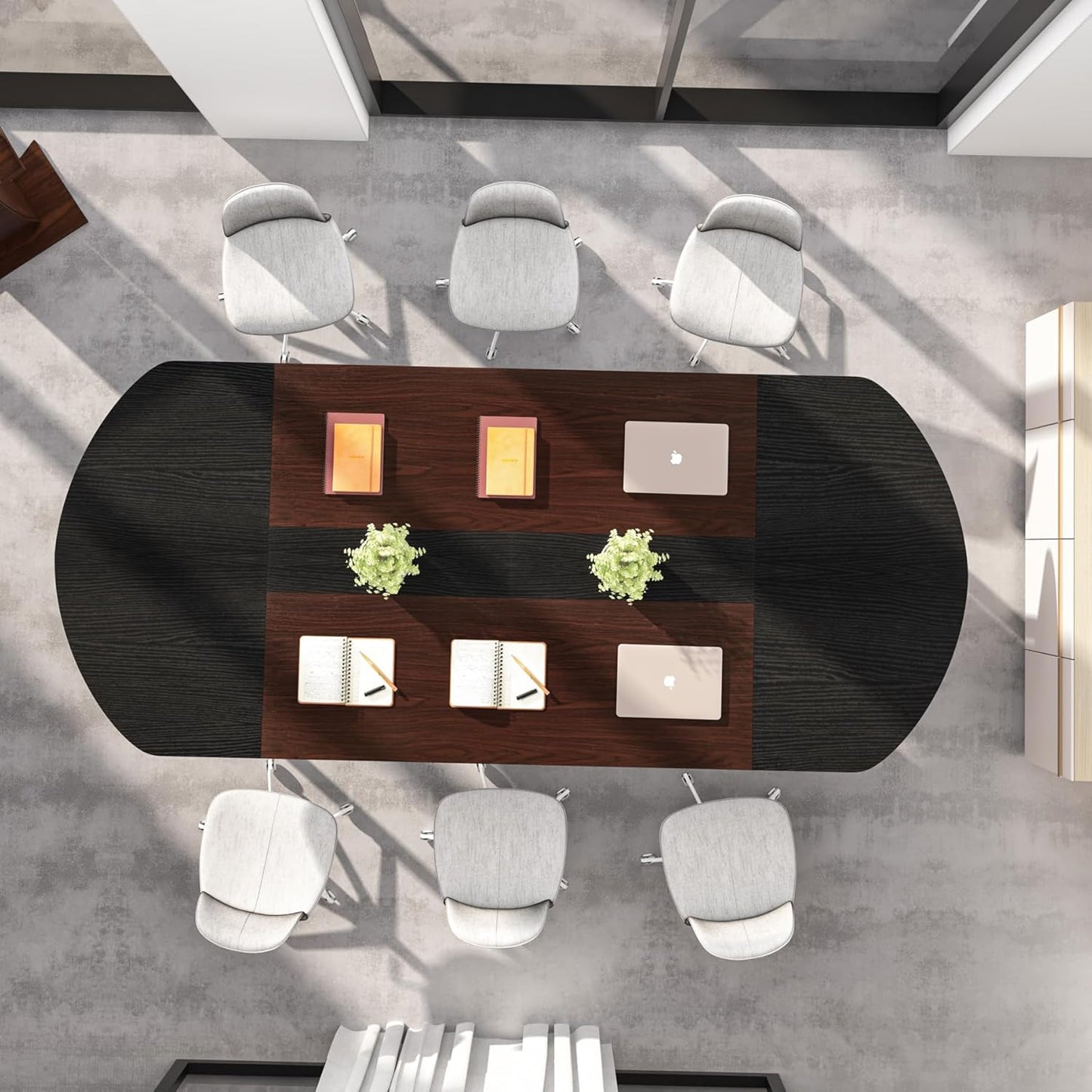Tribesigns 6FT Oval Conference Table - Two-Tone Curved Design for Office Meetings | Seats 4-6