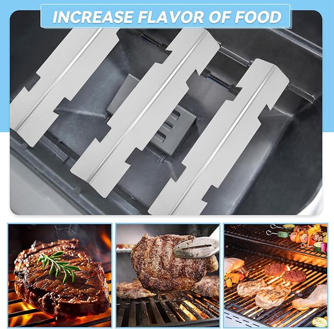 Webonbake 15.3 inch Flavorizer Bars for Weber GS4 Spirit II & I E210 S210 E220 S220 Grill with Front Control Knobs, Stainless Steel Heat Plate Flavor Bar Replacement for 7635, 3 Pack