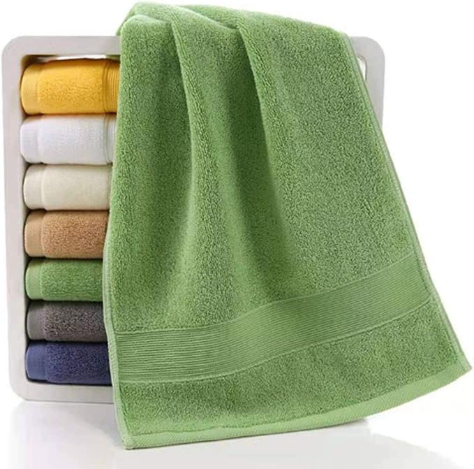 PUPOPIK Hand Towels for Bathroom 2 Pack-100% Cotton Hand Towel (14 x 30 Inch), Highly Absorbent and Quick Dry Face Washcloth, Home Soft Premium Towel for Hotel, Bath, Kitchen and Spa (Green)