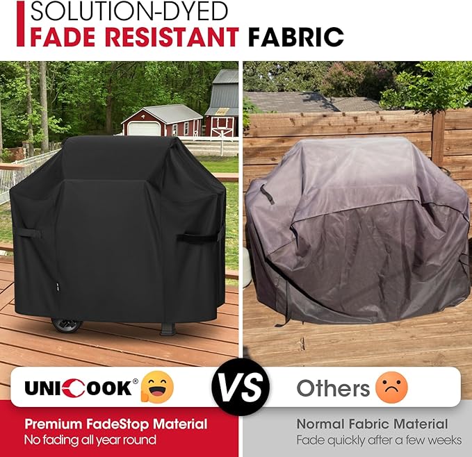 Unicook 53 Inch Grill Cover for Weber Spirit II 300 and Spirit 300 Series, Heavy Duty Waterproof Outdoor BBQ Cover, Fade Resistant Weatherproof Gas Grill Protector, Compared to Weber 7139