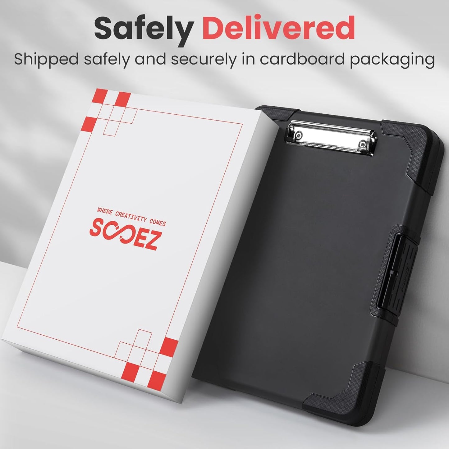 Sooez Toughest Clipboard - Heavy Duty Plastic with Internal Pen Pouch | A4/Letter Size, Shockproof Design