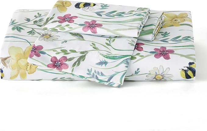 Bedsure Duvet Cover Queen Size - Reversible Floral Pattern Duvet Cover Set with Zipper Closure, 3 Pieces Green Bedding Set with 8 Corner Ties and 2 Pillow Shams 20"x26"