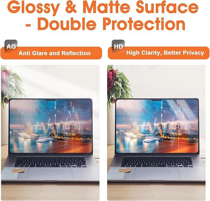 BSPROTE Magnetic Laptop Privacy Screen 14 Inch 16:10 Display- Removable Anti-Glare Blue Light Filter, Computer Privacy Screen Shield, Not for 14'' Laptops with 16:9 Resolution