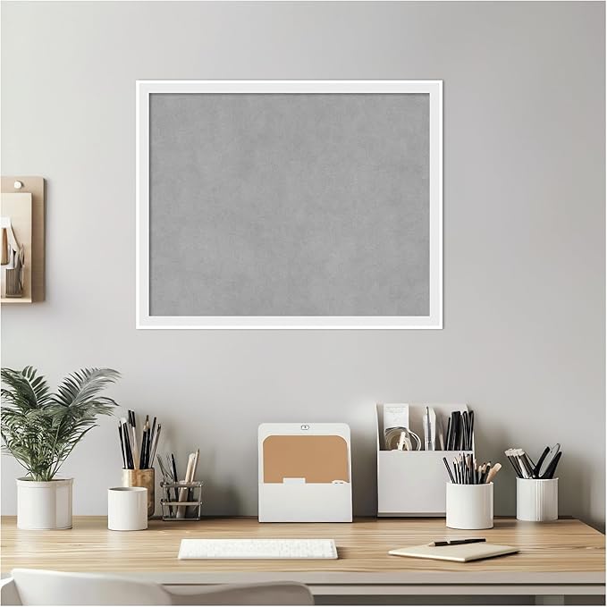Amanti Art White Framed Magnetic Board 17x21 Small Vision Board for use with Magnets, 100% Metal Sheet to Display Items as Office Decor or for Home Organization in mudroom, Kitchen or Kids Room
