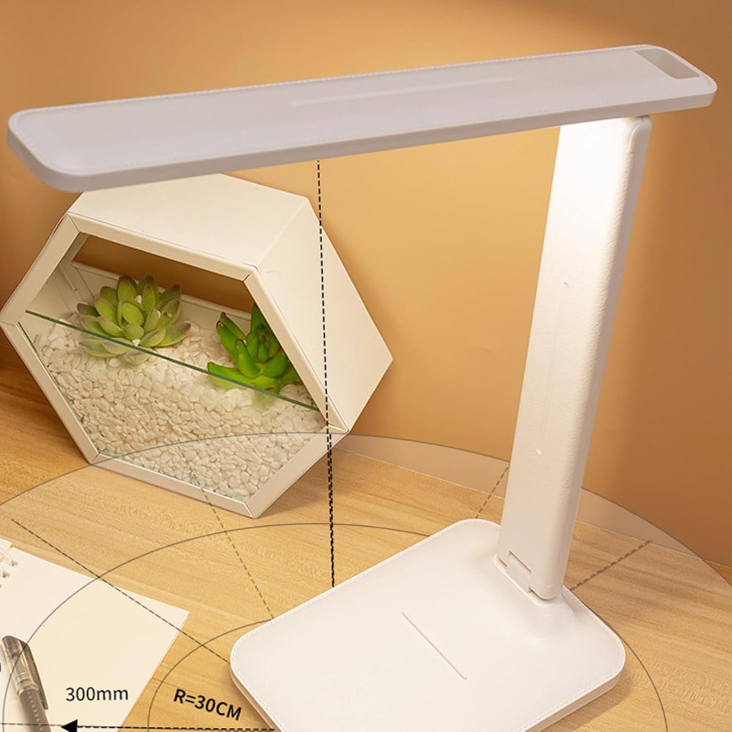 Skiennix LED Desk Lamp - Modern Touch Control Table Light with USB Charging | 3 Colors, Foldable Design