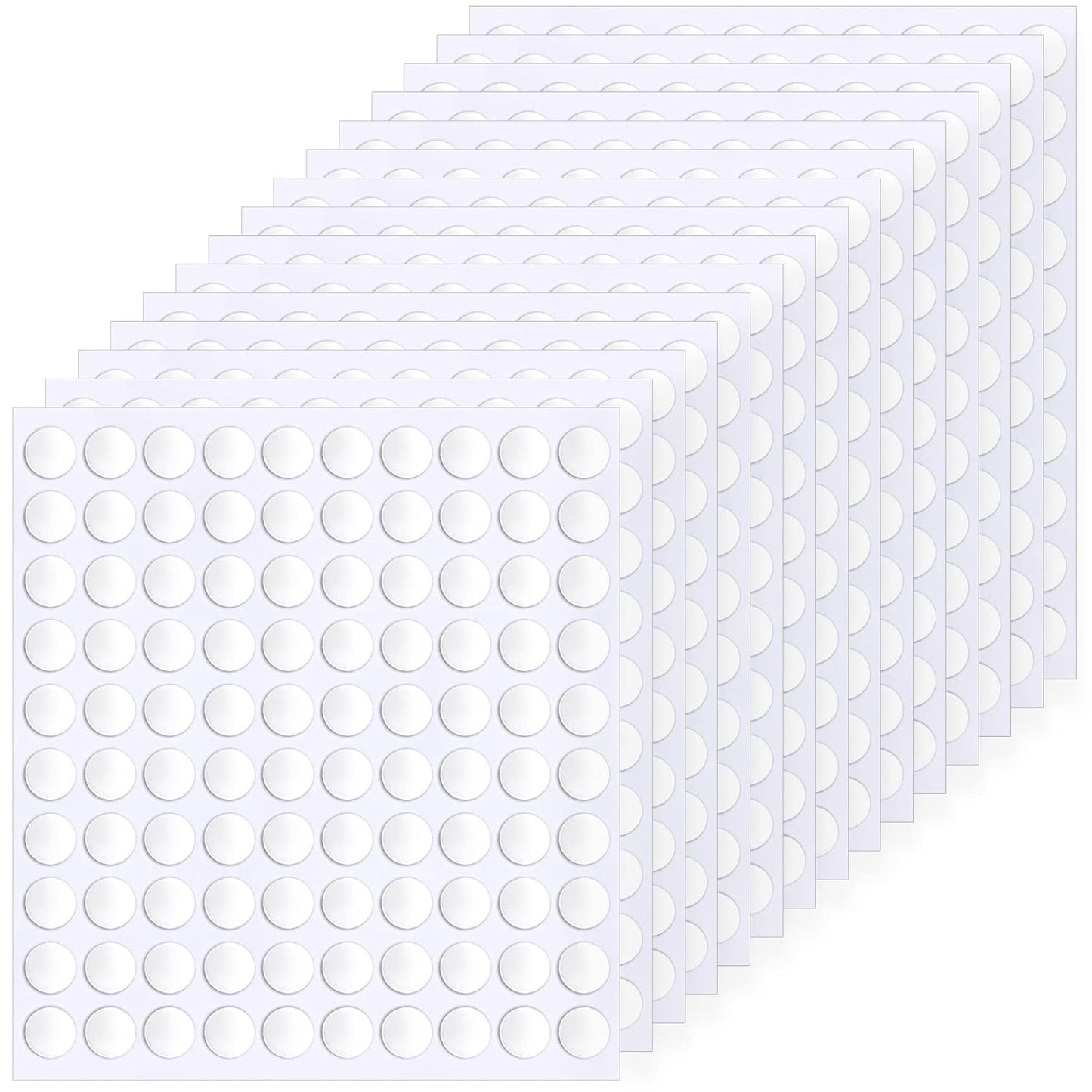 Skiennix Double-Sided Adhesive Dots - Clear Sticky Tack Tape for DIY Crafts | 1500 Pieces (10mm)