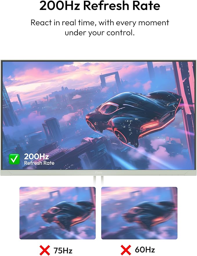 Pixio PX248 Wave Mint Green 24 inch 200Hz Refresh Rate FHD 1080p Resolution Fast IPS Panel 1ms GTG Response Time Built-in Speakers Gaming Monitor with Adaptive Sync