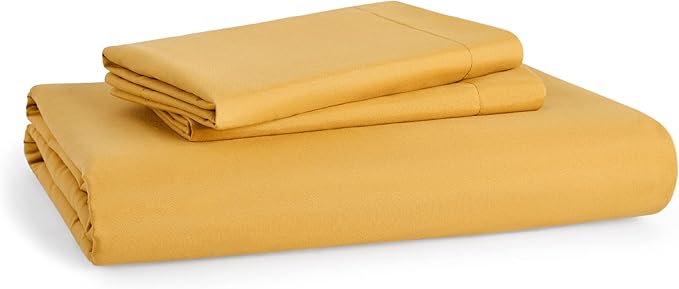 Bedsure Duvet Cover Full Size - Soft Double Brushed Bedding Set for Kids & Adults, Zipper Closure, 3 Pieces, Includes 1 Duvet Cover (80"x90") & 2 Pillow Shams, NO Comforter, Golden Yellow