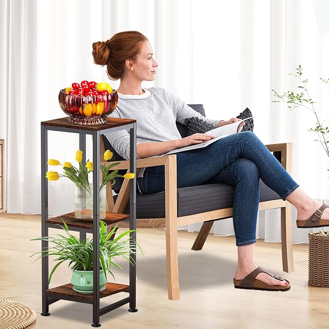 Plant Stand Indoor, 3 Tier Plant Stands for Indoor Plants, 33.5'' Tall Multiple-Tier Plant Shelf Square Flower Stand for Patio, Living Room, Balcony