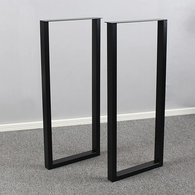 MBQQ Rustic Decor Rectangle Table Legs, 35" H x 15" W, Heavy Duty Metal, Dining & Desk, Industrial Modern, DIY Bench Legs