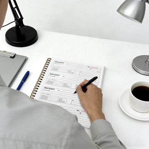 Ougesi Receipt Book - Carbonless Money & Rent Receipts | 200 Sets, 2-Part, 7.5" x 11" Size