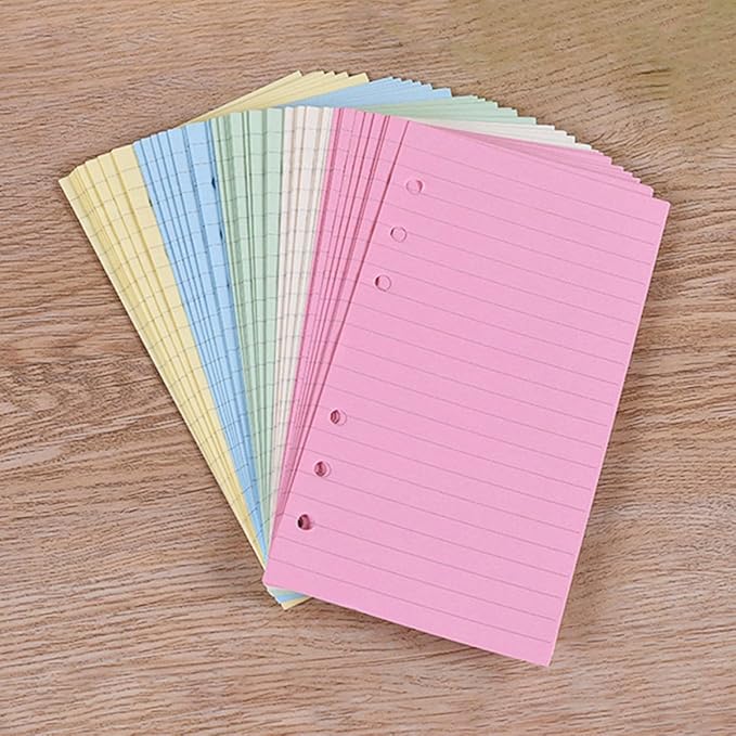 Sosoport 2pcs Loose Leaf Paper Refill Ring Notepad Lined Stationery for Students Smooth Writing Pages for School and Office Use