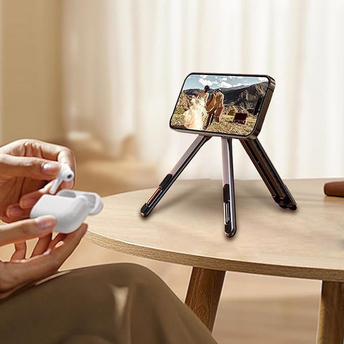 Tablet Stand - 18.15x5.8x2.1cm Magnetic Aluminum Holder | Laptop and Tablet Support, Adjustable Phone Tripod, Travel Office Desk Home Outdoor Indoor, Portable Gadget Stand, Lightweight Durable Holder