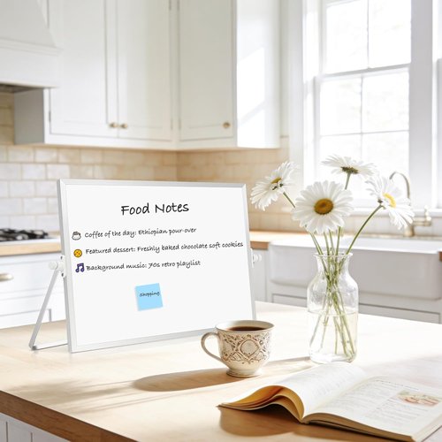 Magnetic Dry Erase Whiteboard by [Brand Name] - 16" x 12" Double-Sided Desktop Board for Home & Office