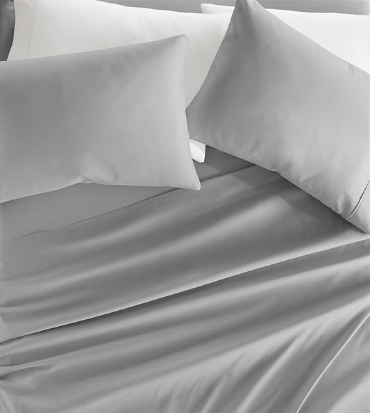 Linen Market Brushed Microfiber King Sheet Set 4 Piece – Oeko-TEX Certified Ultra Soft & Wrinkle-Free - 16" Deep Pocket Sheets - Easy Care King Size - Light Gray