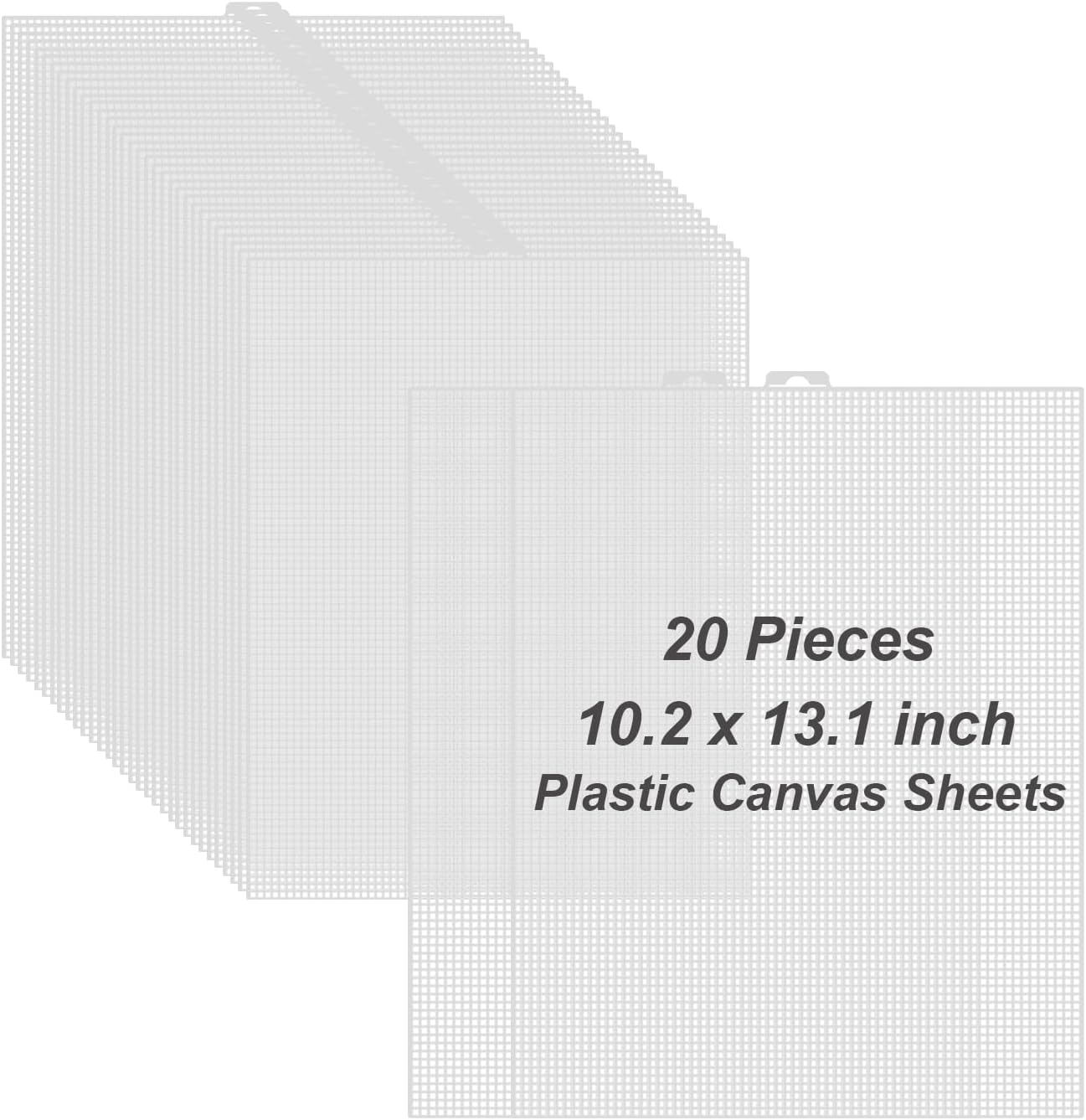 Skiennix Plastic Canvas Sheets - 20 Pieces of 10.2x13 Inch Mesh for Crafts & Needlepoint Projects