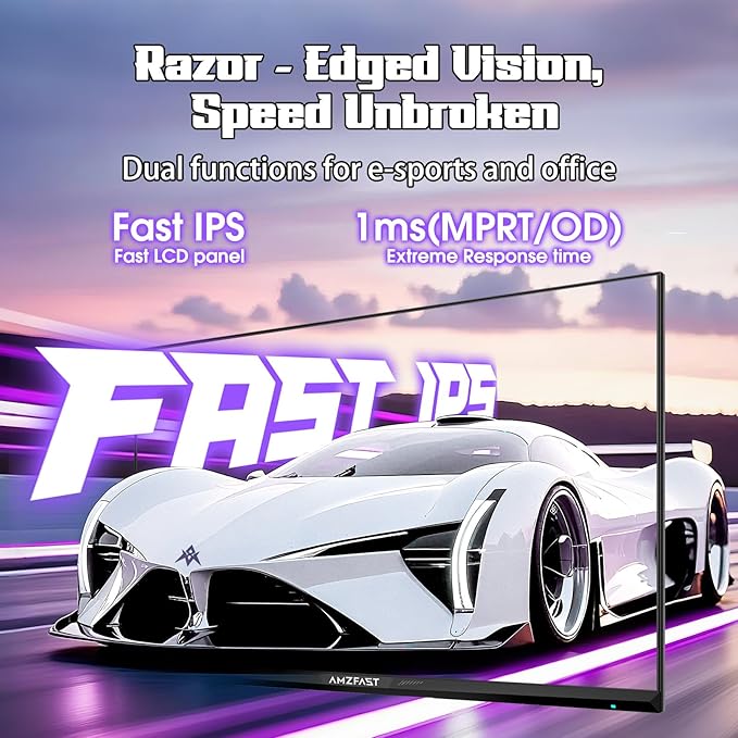 Amzfast 27 inch 1440P 200Hz/180Hz White Gaming Monitor, 2K QHD (2560 ×1440),MPRT 1ms Fast IPS | HDR400 & TÜV Rheinland Eye Care & 12 Months Exchange (HDMI & DP Cable)