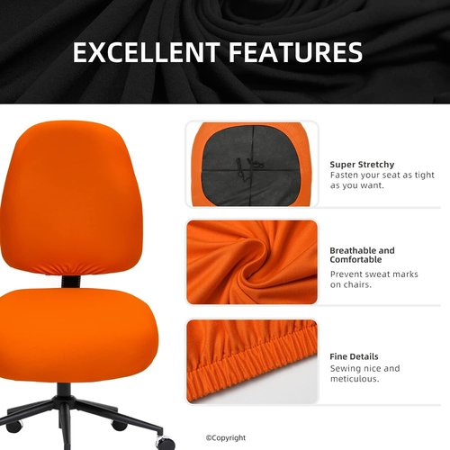 DIVA EN CAMINO DEC Stretchable Desk Chair Covers - Washable Slipcovers for Pets | Orange Color