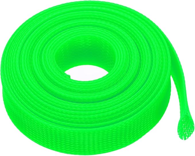 uxcell Expandable Sleeving, 1 1/4-inch 25ft Cable Sleeve, Green