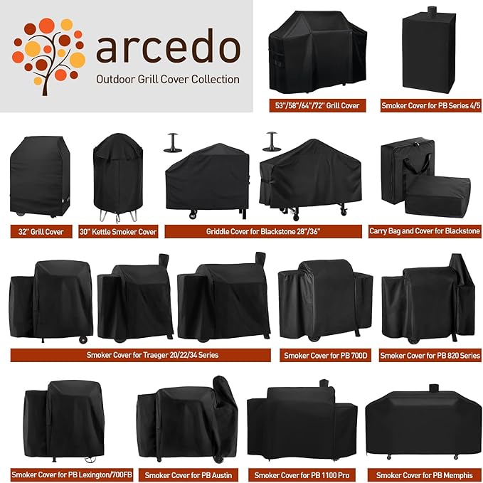 Arcedo Grill Cover Compatible with Pit Boss Memphis Ultimate and Smoke Hollow 4 in 1 Gas Charcoal Combo Grill, Heavy Duty Waterproof 75 Inch All Weather Protection Outdoor BBQ Cover