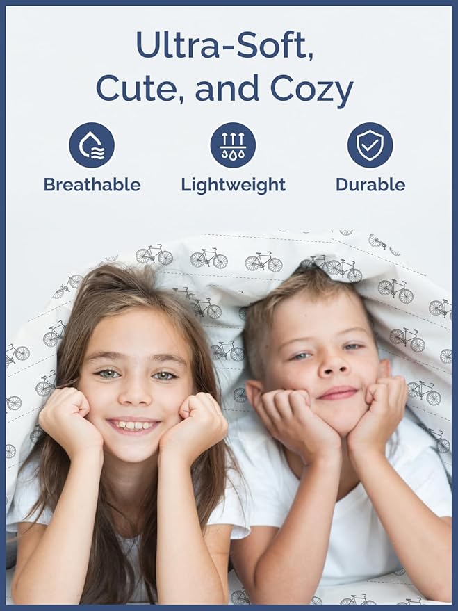 Kids Bikes Queen 4 Piece Sheet Set - Boys, Girls, Teens, Toddler - Easy Fit Deep Pockets - Breathable, Hotel Quality Bedding Sheets - Machine Washable - Wrinkle Free - Cute, Cozy, Soft - CGK Linens