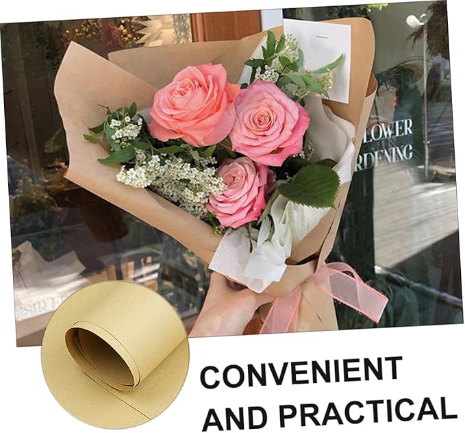 GANAZONO 40 Sheets Kraft Paper Flower Wrapping Paper Bouquet Wrap for Presents and Party Favors Multipurpose Floral Packaging