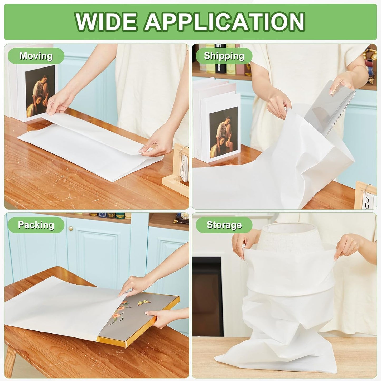 Skiennix Extra Large Foam Pouches - 30 Pcs 20x20 Inch Cushion Wrap for Moving Fragile Items