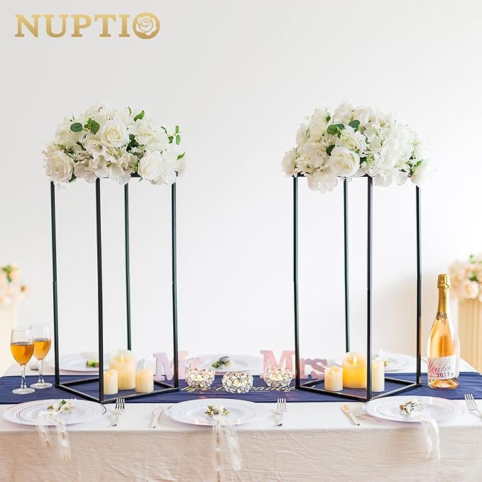 Nuptio Black Vases - 2 Pcs, 23.6 Inch Tall, For Wedding & Home Centerpieces