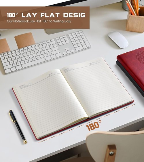 Biuwory Leather Hardcover Journal - 256 Pages A4 Notebook for Writing & Note Taking | Ideal for Travel & Business