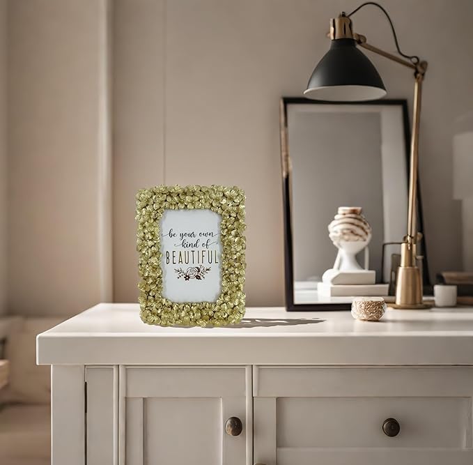4x6 Ornate Gold Picture Frame Embossed Flowers Retro Resin Photo Frames 4 x 6 Floral Home Decor for Tabletop and Wall with Glass Front(Gold)