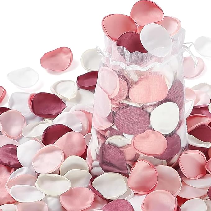 200Pcs Premium Silk Rose Petals Artificial - Large Realistic Scatter Petals for Romantic Wedding Centerpieces, Aisle & Table Decor with Gift Box