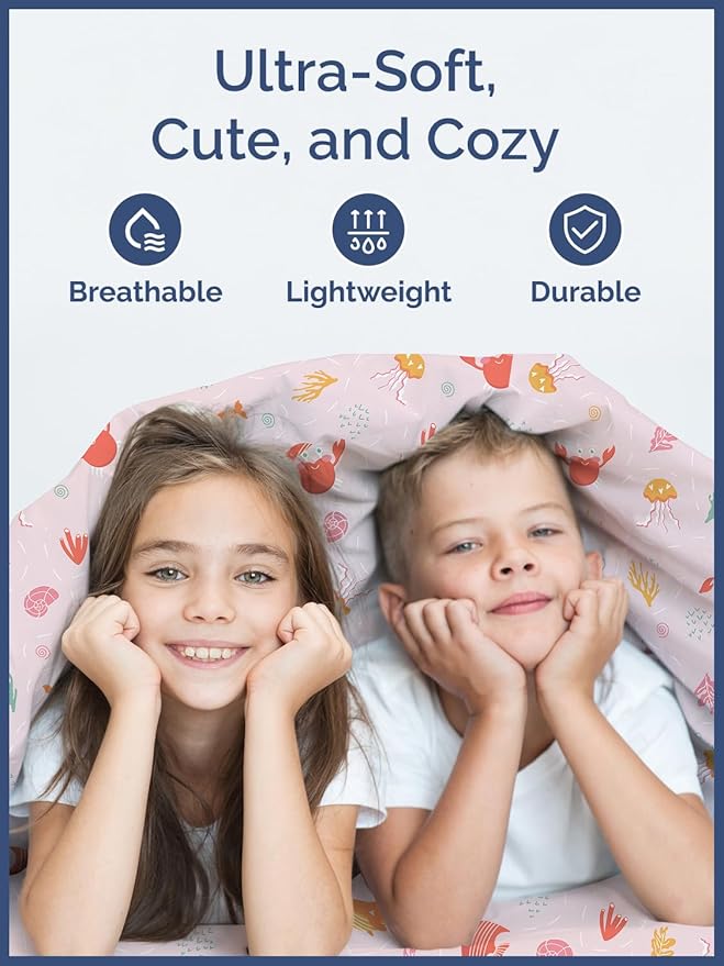 Kids Pink Fish Twin 3 Piece Sheet Set - Boys, Girls, Teens, Toddler - Easy Fit Deep Pockets - Breathable, Hotel Quality Bedding Sheets - Machine Washable - Wrinkle Free - Cute, Cozy, Soft - CGK Linens