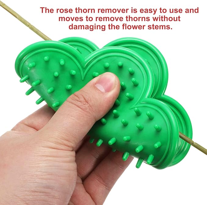 HARFINGTON 2pcs Rose Thorn Stripper Tool Set 5.5" Metal PVC Flower Thorn Leaf Remover Flower Stem and Leaf Stripping for Gardening Home Florist Arrangement, Green