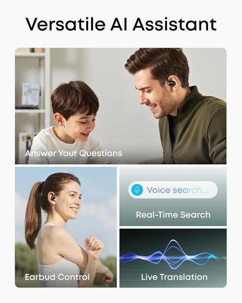Anker Soundcore AeroFit 2 Open-Ear Headphones - AI Assistant, Pressure-Free Fit, 35H Playtime, Hi-Res Audio