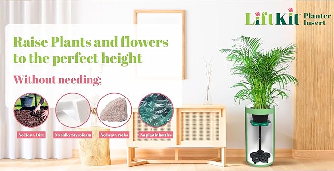 Tall Column Plant Riser Fill Bottom of Tall Flower Pots and Large Plant Containers | Indoor and Outdoor (11-17" Rise, 10" Base, 10" Top)
