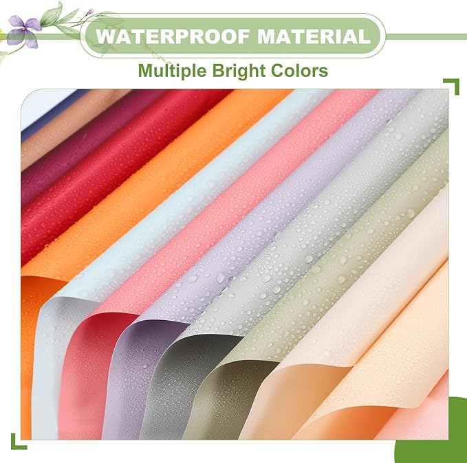 uxcell 60 Sheets Flower Wrapping Paper, 21.5" x 21.5" Waterproof Floral Bouquet Wrapping Papers Florist Supplies for Wedding Party Gift Packaging DIY Crafts, Beige