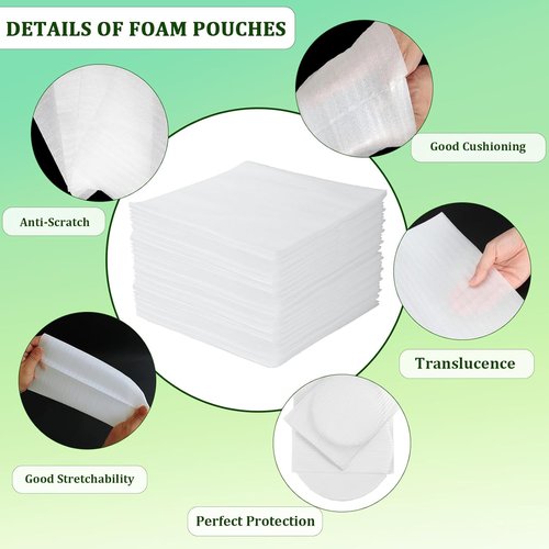 Foam Pouches | 50 Pack 10x12 Inch Cushion Wrap for Fragile Items - Ideal for Mugs, Glasses, Dishes