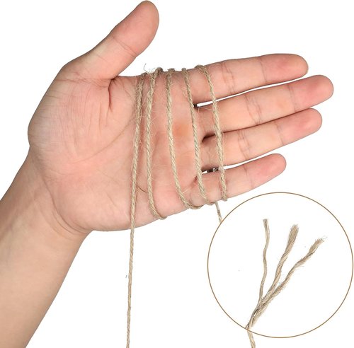 Jute Twine 3mm - 328 Feet Natural String for Crafts, Gift Wrapping & Packing