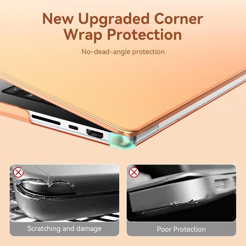 EooCoo MacBook Air 13-Inch Case - Matte Orange Hard Shell, Scratch Resistant Protection for M5 M4 M3 M2