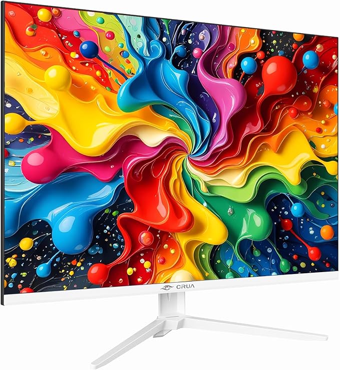 CRUA 28 Inch White Monitor, 4K UHD+ 3840×2560 IPS 60Hz Computer Monitors, 15:10 Aspect Ratio, 120% sRGB 10-Bit Color, Support FreeSync, Built-in Speakers, USB Type-C, HDMI 2.0 & DP 1.4, Wall Mountable