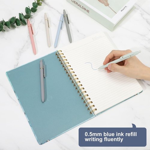 Ddaowanx Gel Pens - 0.5mm Fine Point Quick-Dry Blue Ink | Smooth Writing, Colorful Barrels (6 Pcs)