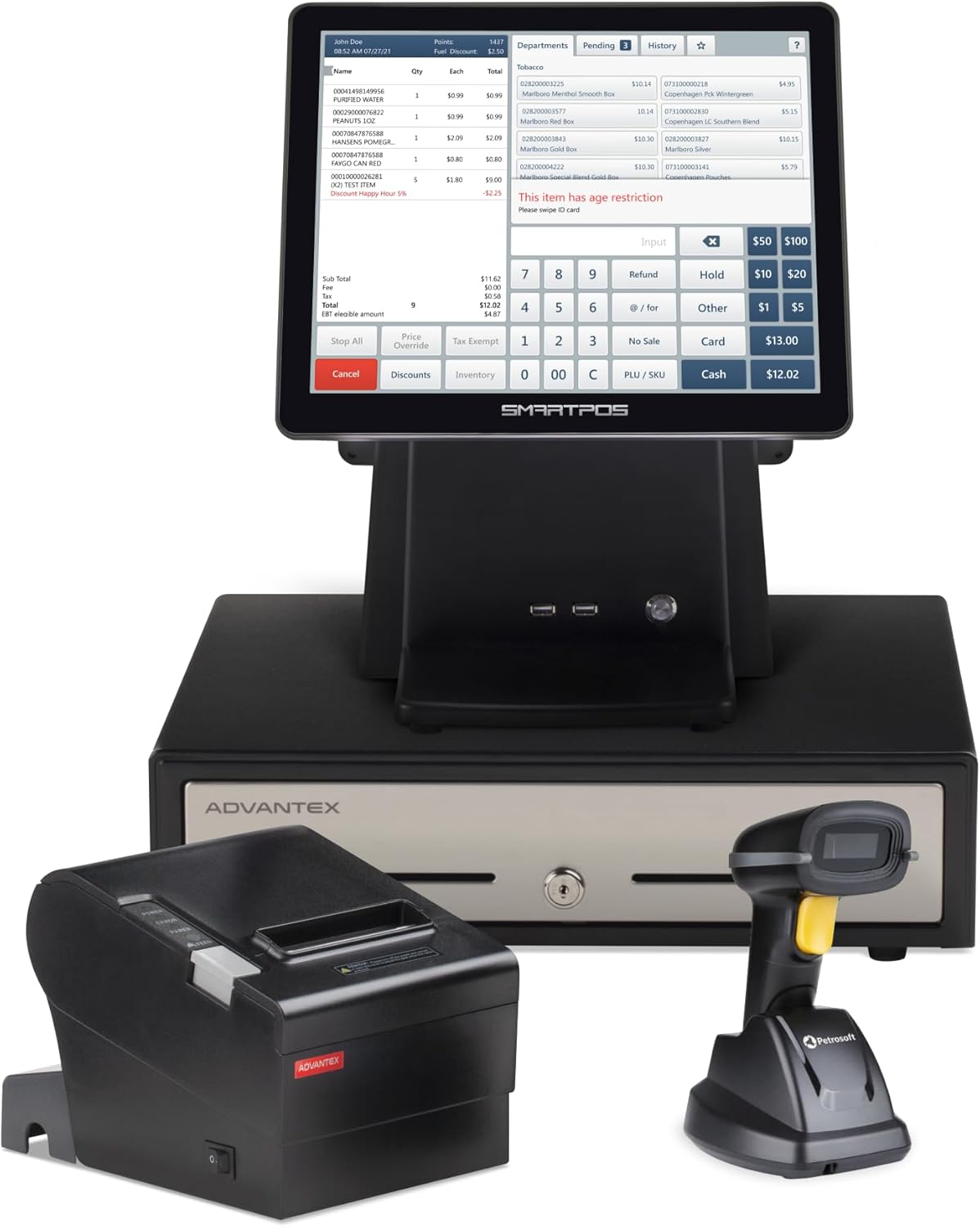 SmartPOS-129 Professional Cash Register | All-in-One POS Bundle with Touch Screen Monitor & Accessories