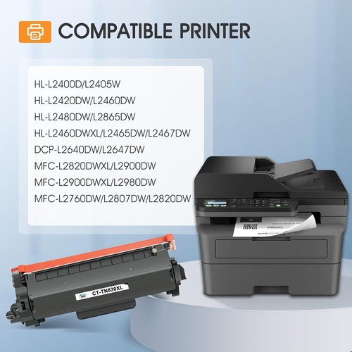 Brother TN-830XL Toner Cartridge - High Yield Black Replacement for DCP-L2640DW & MFC-L2820DW | 4 Pack